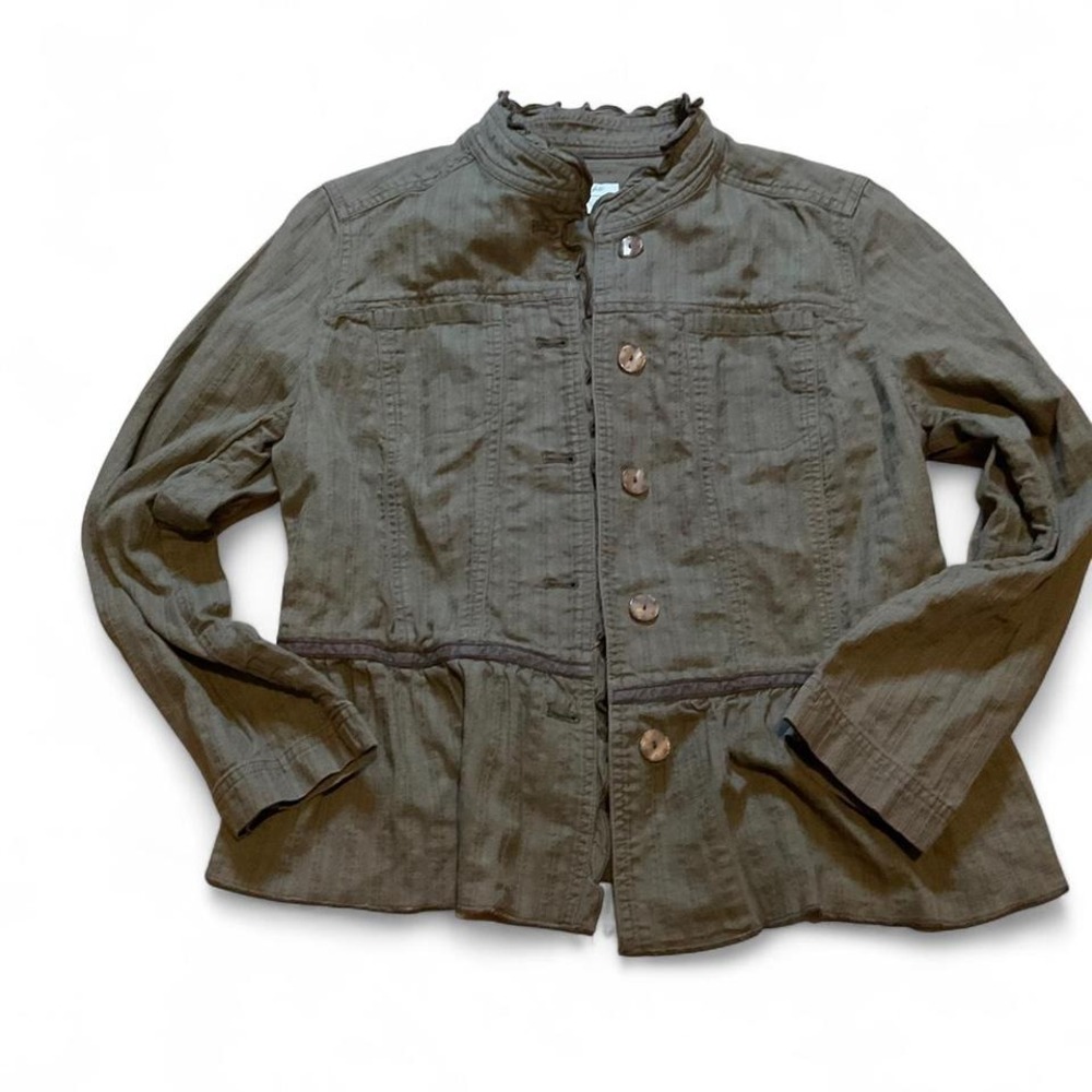 J Jill cotton ruffle jacket ‎ #fall